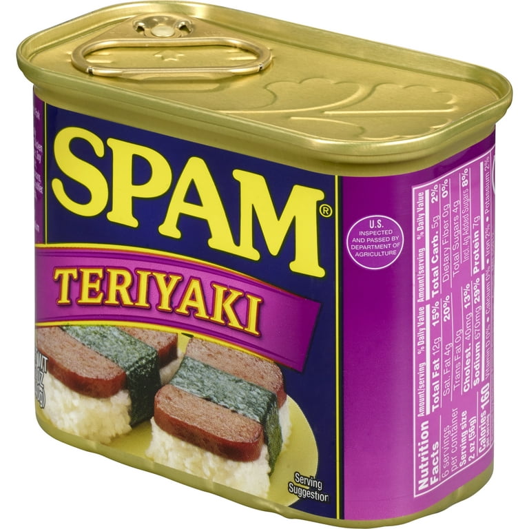 SPAM Teriyaki, Shelf-Stable Meat, 12 oz Aluminum Can 