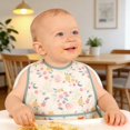 thumbnail image 4 of Mess Proof Baby Bibs for Eating, Waterproof Toddler Bibs for 2-4 Years, Soft Machine Washable Sleeveless Baby Smock Bib, Reusable Weaning Apron for Feeding Bib with Food Catcher, Spring Flower, 4 of 5