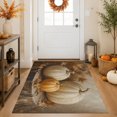 thumbnail image 5 of Thanksgiving Pumpkin Washable Area Rug 3 x 5 ft Fall Country Farmhouse Vintage Maple Leaf Soft Non‑Slip Rugs Stain Repellent Indoor Mats for Entry Foyer, Apartment Living Corner Dining Nook, 5 of 9