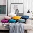 thumbnail image 4 of Solid Color Round Throw Pillow Sham, Round Pillow Covers for Home Decoration, Soft Warm Pillow Case (Orange), 4 of 8