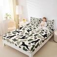 thumbnail image 4 of Feelyou Rustic Dog Duck Queen Sheet Sets, Green Camouflage Bed Set, 4 Pieces, 4 of 7