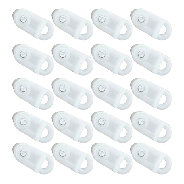 KAKOWELY curtain accessories 100PCS Plastic Curtain Track Gliders Small Double Wheel Pulley for Rails Ceiling Mount Curtain Track Accessories for Home Decor