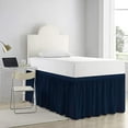 thumbnail image 2 of Dorm Bed Skirt - Extra Long College Dorm Bed Skirt 25" Drop - 100% Microfiber Ruffled Dorm Sized (39" x 80") College Bed Skirts, Elastic Bed Skirt for Easy Fitting - Navy Blue Solid, Twin-XL Size., 2 of 5