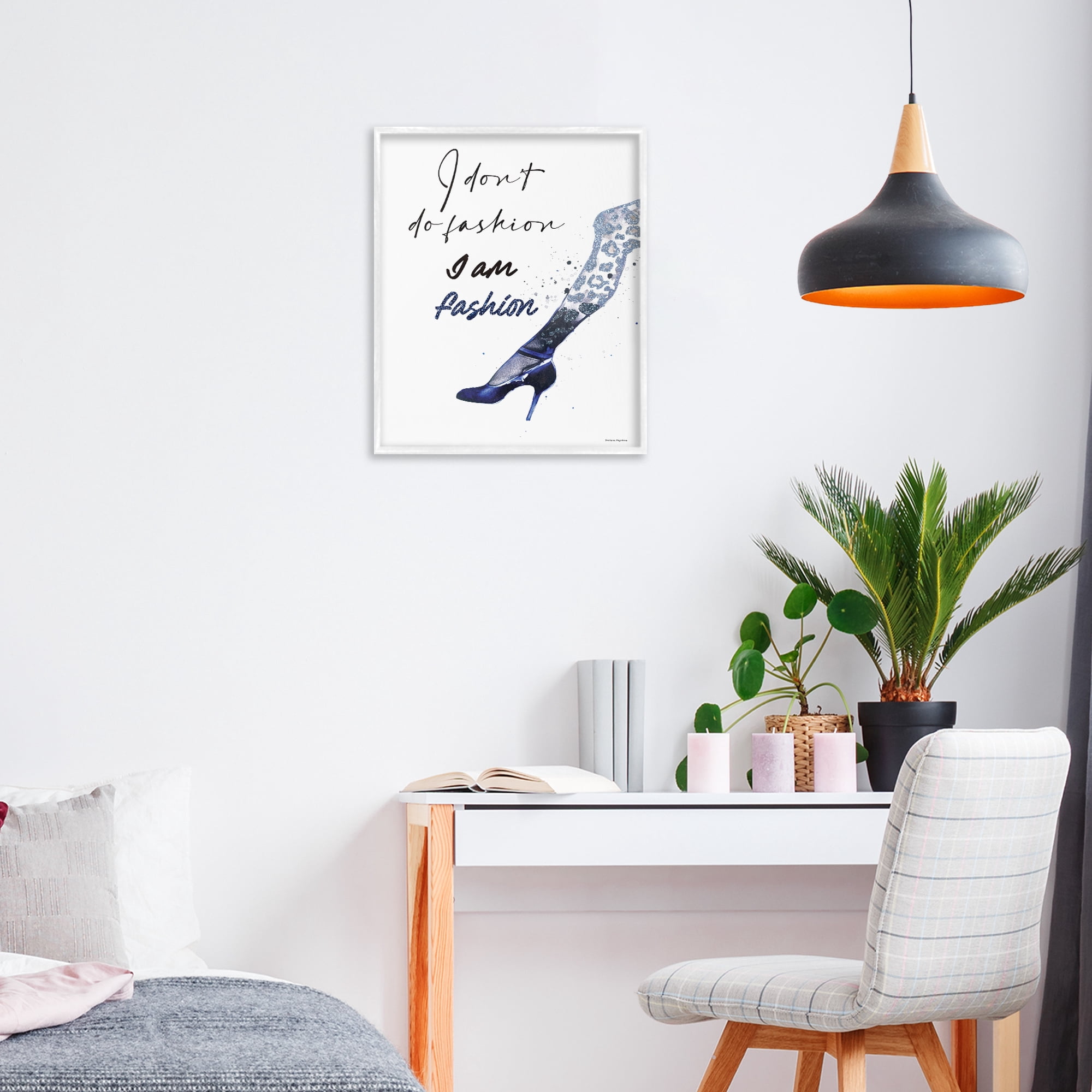 Stupell Industries Trendy I Am Fashion White Framed Giclee Art, design by Svetlana Aleynikova