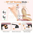 thumbnail image 4 of COOLHUT Ergonomic Office Chair, High Back Mesh Desk Chair with Lumbar Support and Adjustable Headrest, Home Office Chair, Computer Gaming Chair, 400lbs, Pink, 4 of 9