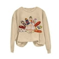 thumbnail image 4 of Brown Hoodies for Women UNIQUEONE Thanksgiving Sweatshirt Women Turkey Hoodie Fall Outfits for Women 2024, 4 of 4
