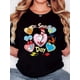 thumbnail image 1 of Camisetas con diseño gráfico para mujer, playera corta, clásico, estética, ropa de verano de los 90Women's Dr. Seuss-Inspired T-Shirt - Whimsical 3D Love Elephant Fish Print, Retro Minimalist Desig, 1 of 6