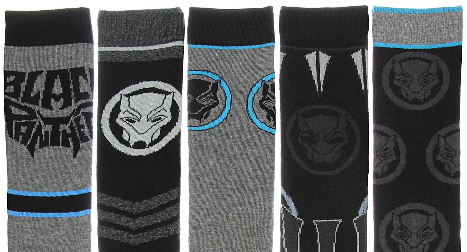 MARVEL COMICS BLACK PANTHER LOGO MOVIE SUBLIMATED ALL OVER PRINT MENS CREW SOCKS
