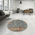 thumbnail image 4 of Ahgly Company Machine Washable Indoor Rectangle Traditional Dark Goldray Area Rugs, 6' x 9', 4 of 7