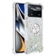 thumbnail image 2 of Funda para Xiaomi Poco X4 Pro 5G con Brillo Líquido Flotante, Purpurina, Parachoques y Anillo Giratorio Soporte, 2 of 5