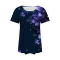 thumbnail image 5 of Summer Blouses for Women 2025 Plus Size Drop Shoulder Longline Womens Summer Tops 2022 Casual Dressy Short Sleeve Hide Belly Tunic 2025 Summer, 5 of 5
