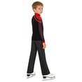 thumbnail image 2 of TSSOE Kids Boys Figure Ice Skating Clothing Sets Sparkly Dance Outfit Rhinestone Top And Pants Training Suits Red+Black 10, 2 of 7