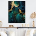 thumbnail image 2 of Designart Abstract Geode Marble Green And Gold Canvas Wall Art, 2 of 5