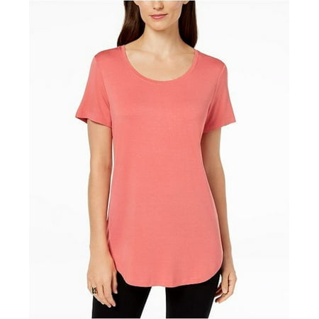 JM Women's Collection Scoop-Neck Top Med Pink Size Medium