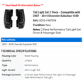 thumbnail image 2 of Tail Light Set 2 Piece - Compatible with 2007 - 2014 Chevy Suburban 1500 2008 2009 2010 2011 2012 2013, 2 of 2