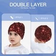 thumbnail image 6 of Rocae Red Glitter Texture for Kids Winter Beanies Weather Hats Boys Girls, 6 of 7