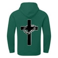 thumbnail image 5 of Mens Hoodie Fall Sweatshirt Cross Graphic Hooded Jesus Inspirational Religious Faith Zip Up Hoodie for Men,Army Green,M, 5 of 5
