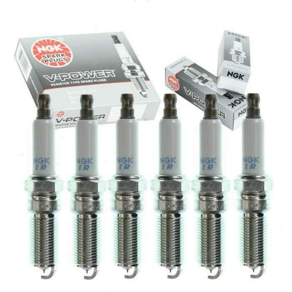 6 pc NGK V-Power Spark Plugs compatible with Dodge Grand Caravan 3.3L 3.8L V6 2001-2010