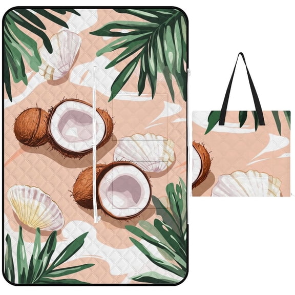 Tropical Fruits with Exotic Flavors Outdoor Picnic Blanket, Foldable Waterproof Beach Mat, Portable Beach Blanket for Beach Camping, Hiking, Family Concerts