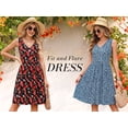 thumbnail image 4 of MOYIKO Summer Dresses for Women Casual V Neck Sleeveless Sundresses Floral Beach Vacation Tank Short Dress with Pockets, 4 of 7