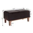 thumbnail image 4 of Convenience Concepts Designs4Comfort Brentwood Storage Ottoman with Reversible Trays, Espresso Faux Leather/Brown, 4 of 7