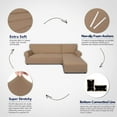 thumbnail image 3 of Easy-Going Stretch Fabric Polyester L Shape Sofa Slipcover, Camel, 3 of 7