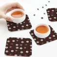thumbnail image 5 of Kdxio Plaid Snowflakes Festive Funny Coasters,4 Pcs Leather Coasters,Housewarming Gifts,Protect Furniture from Water Marks Scratch and Damage, 5 of 6