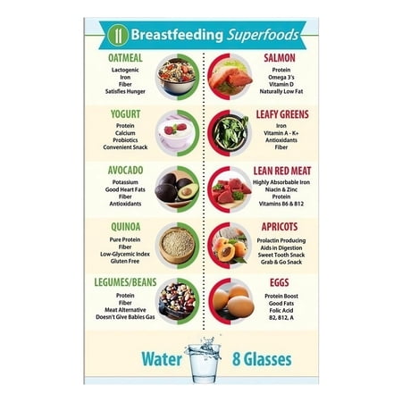 Nursing Mother Guide Poster Breastfeeding Support with Feeding Positions and Nutrition Info Inspirational Wall Art for Nursery and New Parents Gift