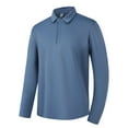thumbnail image 2 of Ierhent Men's Long Sleeve Polo Shirts Men's Waffle Knit Long Sleeve Casual Polo Shirts(U-Navy,XXL), 2 of 4