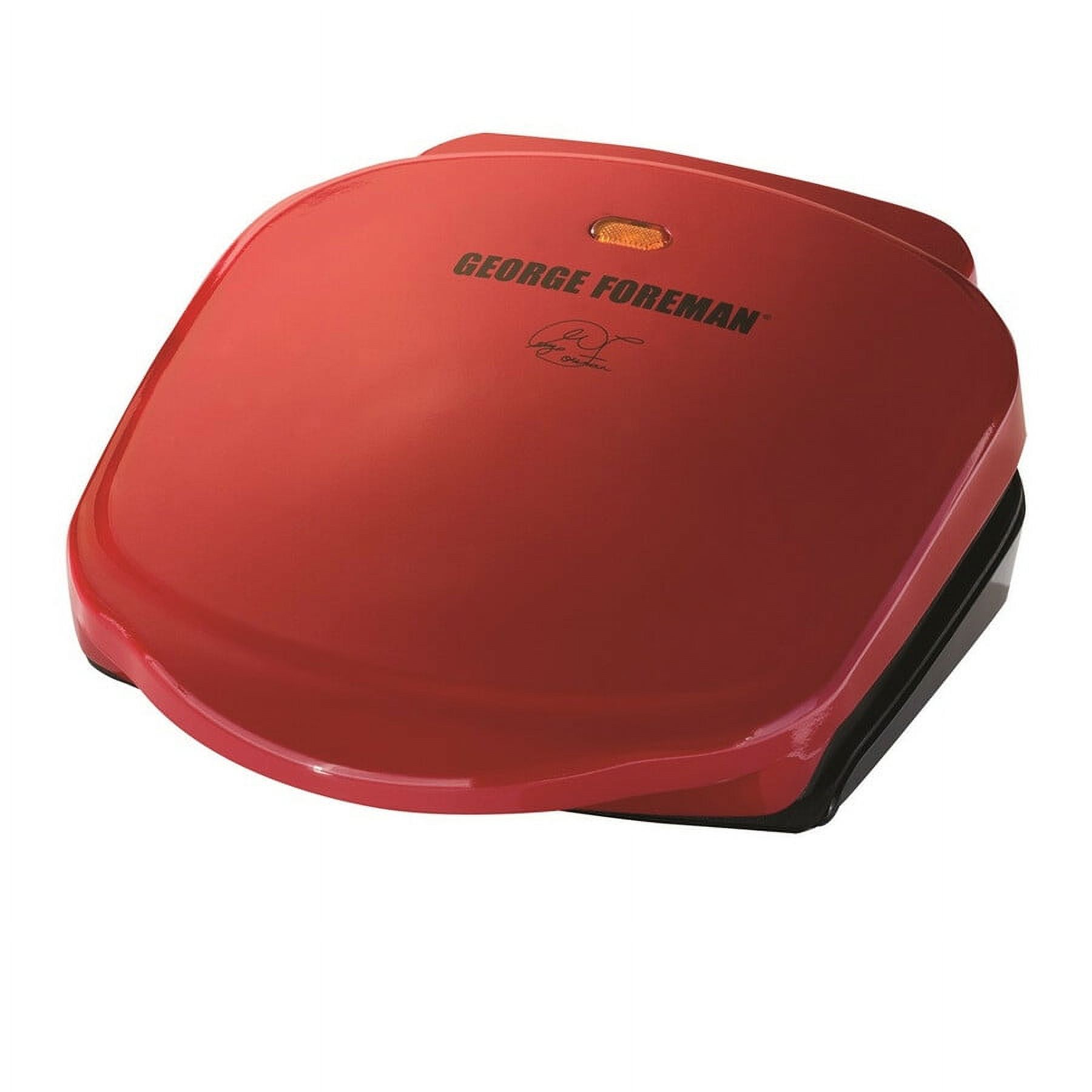 George Foreman 2-Serving Classic Plate Electric Indoor Grill and Panini Press, Red, GR10RM - image 3 of 11