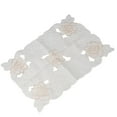 thumbnail image 4 of MYG Chemin de Table Vintage en Dentelle Brodée, Tapis en Coton Blanc pour Décoration de Mariage, Fête, Maison, Réutilisable, Résistant aux Taches, Lavable 42x29cm, 4 of 10
