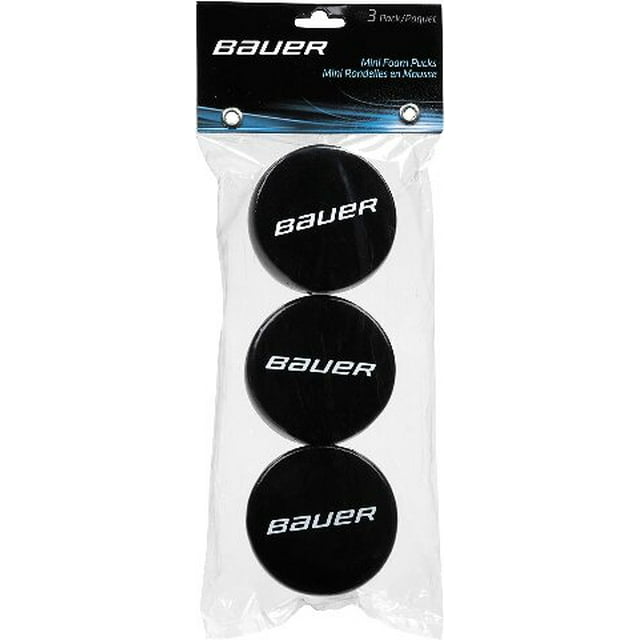 Bauer Mini Foam Knee Hockey Pucks 3 Pack, Black