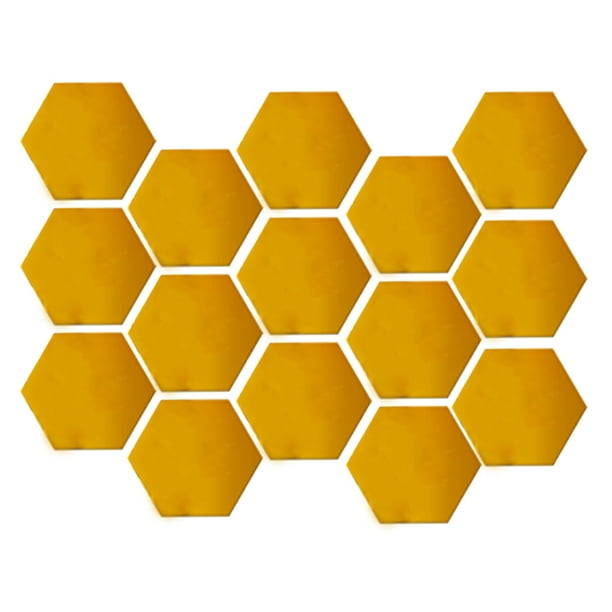 Kearding 15 piezas espejo pegatinas de pared único exquisito interior Hexagonal hogar adorno habitaciones decoraciones espejos decoraciones paredes Decoración del hogar Dorado 15 Stück Kearding HA047854-03B