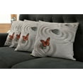 thumbnail image 5 of Ambesonne Butterfly Throw Pillow Cover 4 Pack, Rocks Serenity, 16", Beige Orange, 5 of 5