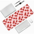thumbnail image 4 of Strawberry Seamless Pattern Laptop Mouse Pad NonSlip Large Keyboard Rubber Writing Table Mat Stitched Edges for Durability Perfect for Office and Home 31.5X 11.8 Inch, 4 of 6