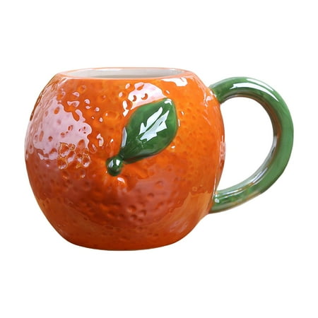 

Fruit Shape Coffee Mug Adorable Ceramic Coffee Milk Mug Tableware Dinnerware Tea Lightweight Water Cups Reusable for Birthday Gift Household Orange