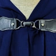 thumbnail image 5 of UTSJKR Mens Pleated Hooded Cape Cloak, Front Split Full‑Length Outer Robe, Lightweight Flowy Garment for Cosplay, Halloween and Vintage Themed Party Occasions Navy, 5 of 6