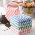 thumbnail image 2 of Wave Striped Super Absorbente Paño De Limpieza/Suave Toalla De Mano De Microfibra Gruesa/Cocina No Pega Aceite Coral Lavado De Platos/Hogar De Secado Rápido Trapo De Eliminación De, 2 of 4
