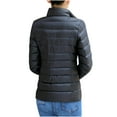 thumbnail image 3 of HomeGardon Women's Jackets Summer Clearance! Women's Packable Lightweight Full-Zip Puffer Jacket No Hood Quilted Winter Coat Women's Ultra Light Weight Short Down Jacket Black,S-XXXL, 3 of 6