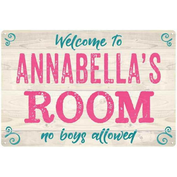 ANNABELLA'S Room Kids Bedroom Sign Gift 8x12 Metal Sign 108120089468