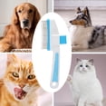 thumbnail image 2 of SLYNSHome Pet Detangling with Long & Short Stainless Steel Teeth for Removing Matted Fur,Pet Comb with Release Button Self-Cleaning for Cat Dogs Hair Shedding - Blue, 2 of 8