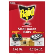 Raid Double Control Small Roach Killer Bait & Egg Stoppers, with 12 Baits & 3 Stoppers