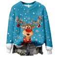 thumbnail image 3 of Festive Print Cozy Crewneck Pullover For – Seasonal Holiday Sweater With Stylish Pattern For Casual Wear, 3 of 5