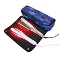 thumbnail image 3 of Hair Tool Organizer Bag with Heat Resistant Mat Removable Travel Storage Case for Hot Air Brushes Curling Irons Deep Indigo Snowflakes, 3 of 8