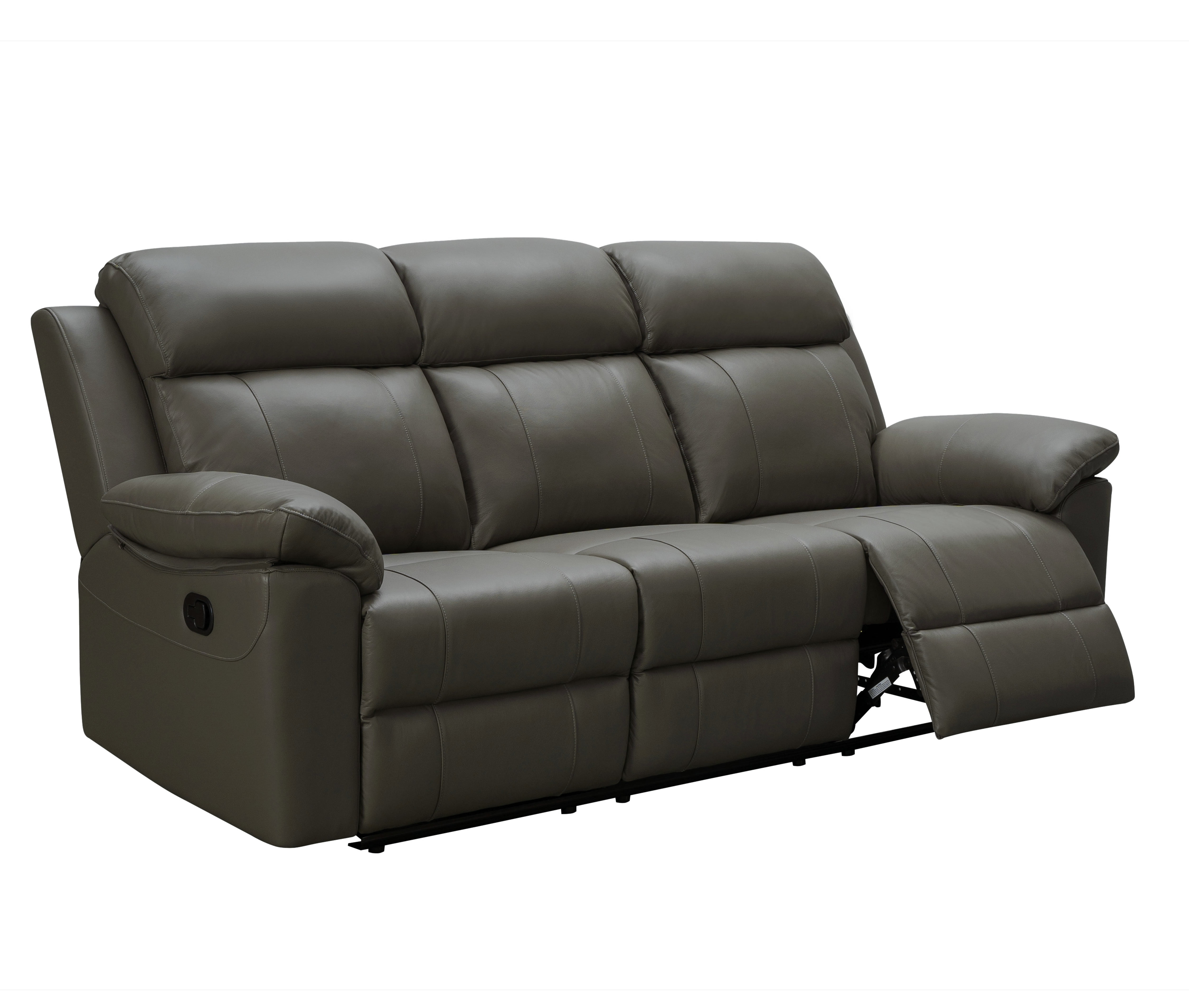 Dark Brown Abbyson Living Top Grain Leather Upholstered Reclining Sofa and Loveseat Set
