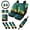 Black Turtle Floral, variant on chaqlin Black Turtle Floral 15 Pcs Car Accessories Seat Covers Full Set Steering Wheel Cover for Women Men Rear Center Console Pad Cup Holders Keychain Seat Belt Pads Universal Fit