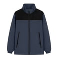 thumbnail image 2 of Lmueinov Women Windbreaker Jacket with Zip Pockets Full Zip Up Vintage Color Block Rain Jacket Windproof Lightweight Hiking Jacket Outdoor Casual Coat M-4XL, 2 of 5