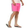 thumbnail image 5 of INSPIRE CHIC Men's Summer Solid Color Beach Drawstring Waist Mesh Lining Swim Shorts Pink 30, 5 of 6