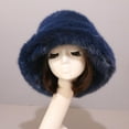 thumbnail image 4 of D-GROEE Bucket Hat Women's Oversized Fluffy Wide Brim Hat Girls' Plush Winter Hat Fisherman Hat Warm Windproof Cap, 4 of 5