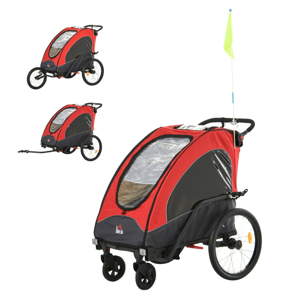 Aosom Child Bike Trailer 3 In1 Foldable Jogger Stroller Baby Stroller